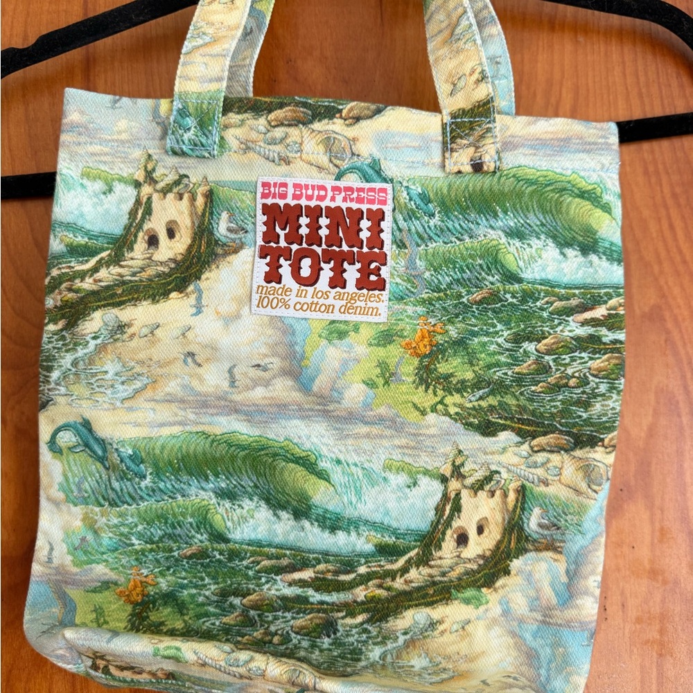 Big Bud Press Green and Cream limited edition ocean Tote